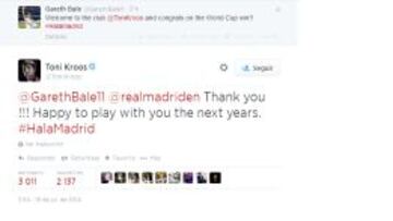 Bale y Toni Kroos intercambian mensajes a través de Twitter