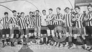 El once del Deportivo que gan¨® la Copa en 1912.
