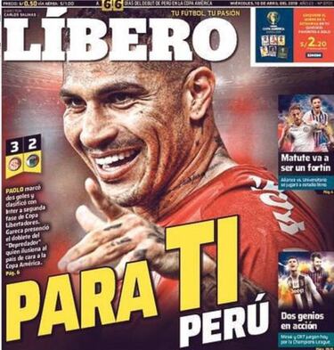 La prensa, de Guerrero: "Eterno, vale por dos o va por ti, Perú"