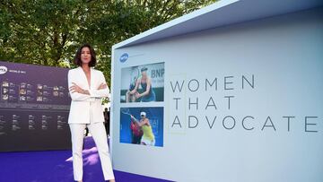 Garbiñe Muguruza posa antes del evento Tennis on the Thames organizado por la WTA.