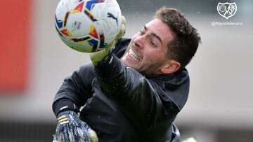 Luca Zidane, en un entrenamiento con el Rayo.