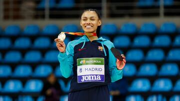 Jaël Sakura Bestué, campeona de España de 60 en Gallur.