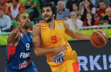 Ricky Rubio y Tony Parker.