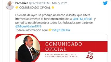 Paco Díez y Galán entran en un cruce de acusaciones