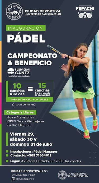 La labor social que tendrá un torneo de pádel en Chile