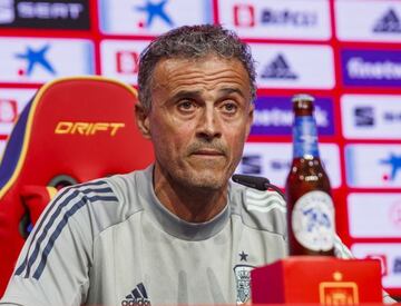 Luis Enrique, en la rueda de prensa de ayer.