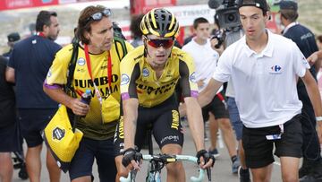 Cycling Tour of Spain - Stage 5
 
 28 August 2019, Spain, Javalambre: Slovenian cyclist Primoz Roglic of Team Jumbo-Visma is seen after the end of the fifth stage of the 2019 edition of the &quot;Vuelta a Espana&quot; Tour of Spain cycling race, 170.7 km 