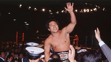 Gran Hamada después de una lucha en Japón.