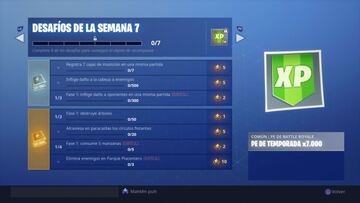 Fortnite Battle Royale: Desaf&iacute;os de la Semana 7 de la Temporada 6 del Pase de Batalla 