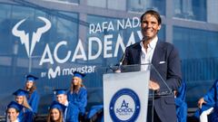 Rafa Nadal, durante el acto de graduaci&oacute;n de la tercera promoci&oacute;n de la Rafa Nadal Academy by Movistar.