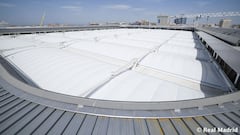 La cubierta del Bernabéu, lista para el debut liguero en casa