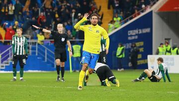 Glebov celebra el gol de la victoria.