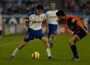 Galletti en un partido con el Zaragoza.