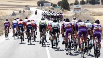 Imagen de los abanicos durante la decimoséptima etapa de la Vuelta a España 2019 entre Aranda de Duero y Guadalajara.