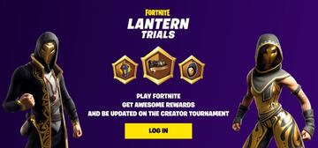 La web de las Lantern Trials de Fortnite nos permite ganar objetos gratis en el juego