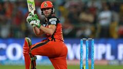Royal Challengers Bangalore batsman AB de Villiers plays a shot during the first qualifiers cricket match between Royal Challengers Bangalore and Gujarat Lions at The M. Chinnaswamy Stadium in Bangalore on May 24, 2016.
  Royal Challengers are chasing a t