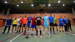 Mireia Rodr&iacute;&shy;guez, y el resto de la plantilla del Albacete de balonmano masculino.