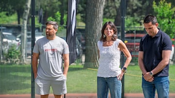 Mati Diaz, a la izquierda, en la presentación del calzado
Skechers.