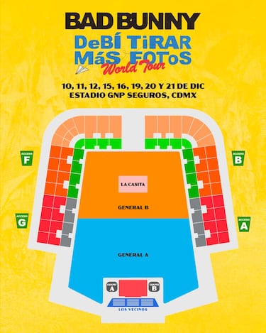 Nueva zona en los conciertos de Bad Bunny en el Estadio GNP Seguros: mapa, precios y todo lo que debes saber