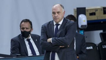 Pablo Laso, durante el partido entre el Real Madrid y el Zenit de San Petersburgo, correspondiente a la 13ª jornada de la Euroliga