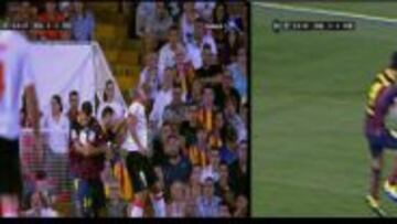 El Valencia reclamó manos de Jordi Alba y Cesc Fábregas