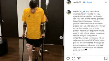 Nicolás Castillo manda mensaje en Instagram tras salir del hospital