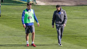 Montero, en el momento de abandonar el entrenamiento.