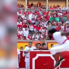 Jumping bulls: NFL star makes a scene at San Fermin festival