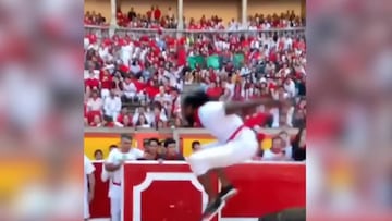 Jumping bulls: NFL star makes a scene at San Fermin festival