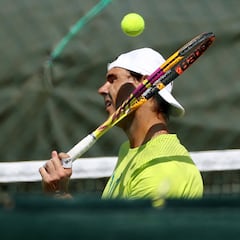 Nadal entrena en Aorangi Park para preparar la semifinal ante Kyrgios en Wimbledon
