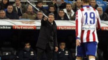 Simeone, durante el partido.