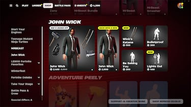 John Wick outfit returns to the Fortnite store with new styles and items