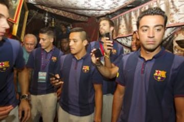 Visita de los jugadores del Barcelona a la Basílica de la Natividad en Belén