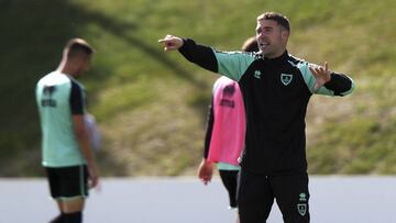 Carri&oacute;n, durante un entrenamiento del Numancia.