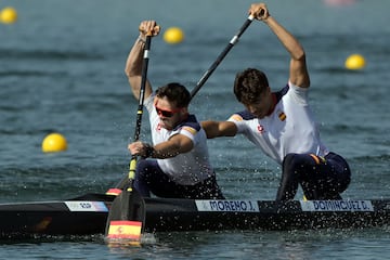 Joan Antoni Moreno (delante) y Diego Domínguez, en su prueba. 