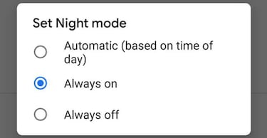 El modo noche se activará solo en Android ¿por qué?