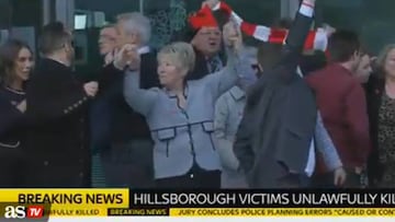 Family of Hillsborough disaster victims sing 'You'll never Walk Alone' outside courthouse