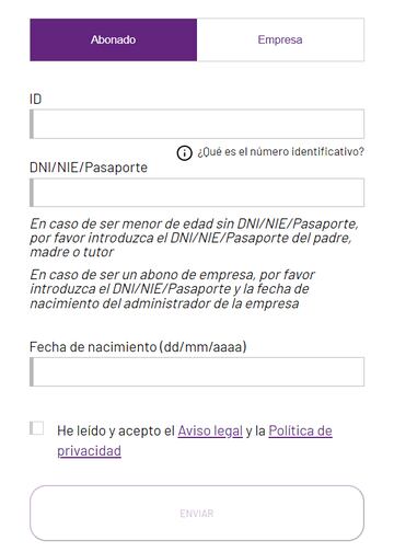 Página para inscribirse en el Portal del Abonado para participar en la consulta sobre el escudo del Real Valladolid.