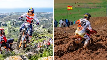 Toni Bou, en el TrialGP de España 2024 y Rubén Fernández, en el MXGP de Castilla-La Mancha 2024.