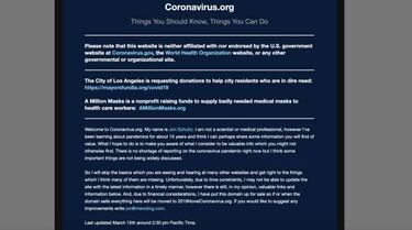 Coronavirus.com, un dominio registrado en 2002 desde las Islas Caim¨¢n