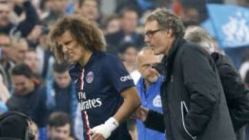 David Luiz se retira lesionado frente al Olympique de Marsella