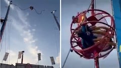 Captan el accidente en una atracción de la Feria de Sevilla con dos menores en ella: terrorífico