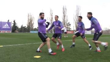 Nacho recreates his spectacular Cultural volley in training