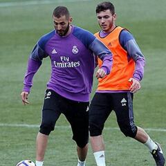 Benzema se une a un grupo que se entrenó junto al Castilla