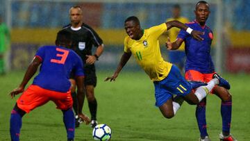 La Brasil de Vinicius Junior s車lo empata ante Colombia