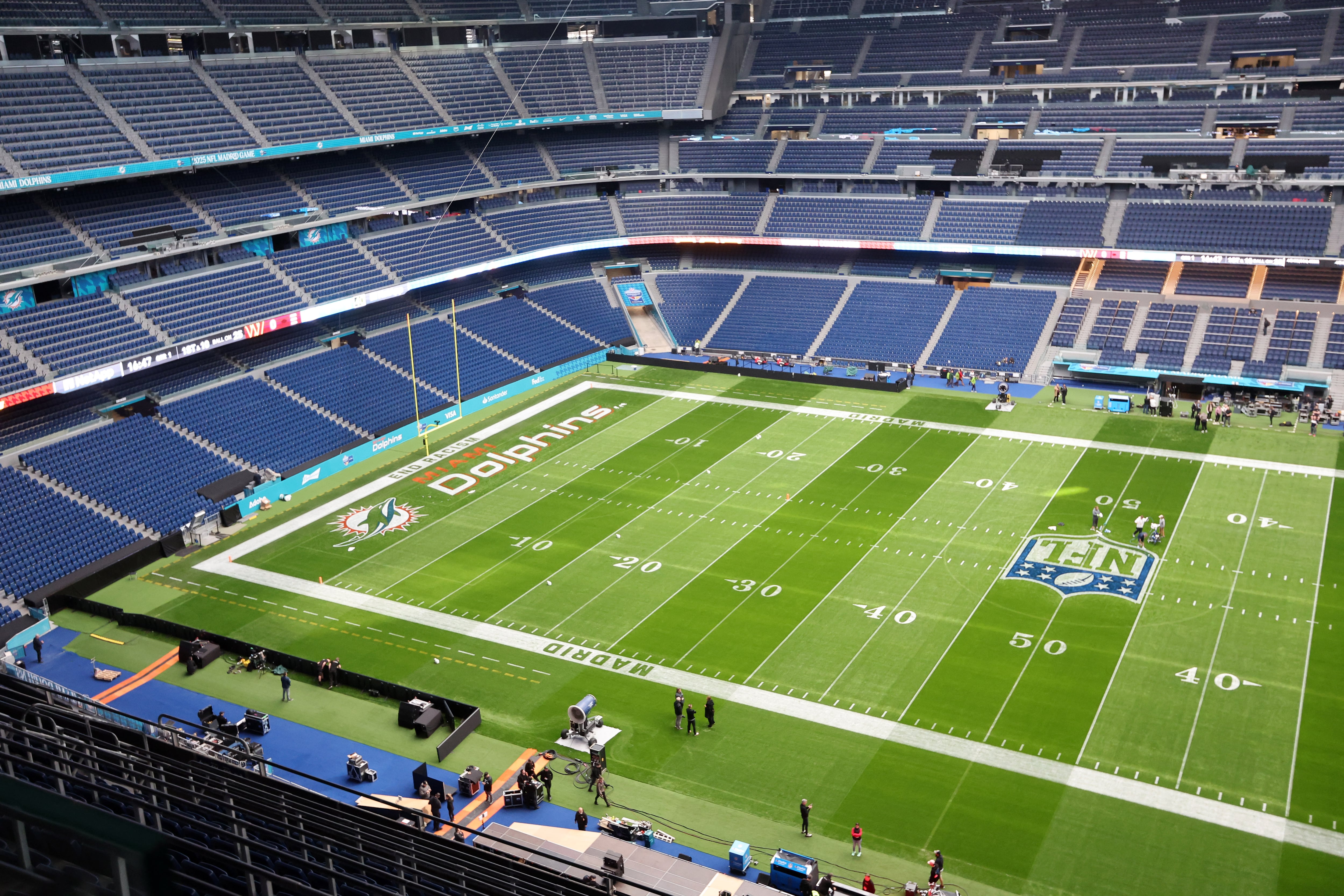El Bernabéu se engalana para recibir a la NFL: todo está listo