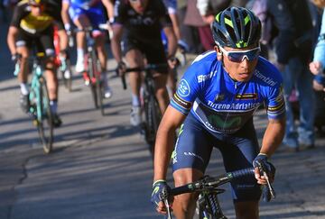 Tirreno Adriático - 11 de marzo de 2017. Nairo obtuvo la victoria en la etapa 4 y se impuso en la competencia. 