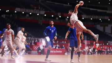 Alex Dujshebaev, en el partido contra Francia.