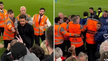 Sale a la luz una toma nueva del jaleo con Simeone en Anfield: lo que hace su ayudante es muy feo