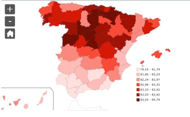 La esperanza de vida en Espa?a seg¨²n provincia: ?en qu¨¦ sitio se viven m¨¢s a?os?